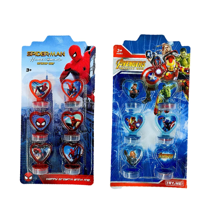6pcs-set-marvel-avengers-spiderman-stamp-super-hero-kids-cartoon-stationery-seals-set-student-prize-party-decoration-gifts