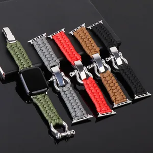 Braided Nylon Strap for Apple Watch SE 40mm 44mm Band Series 6 5 4 3 2 Stainless Steel Buckle iWatch SE 42MM 38MM Sport Bracelet