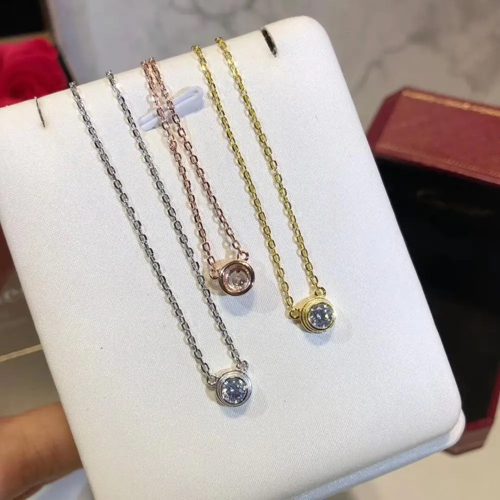 Модное круглое простое ожерелье CASHOU44 из стерлингового серебра 925 пробы Круглый