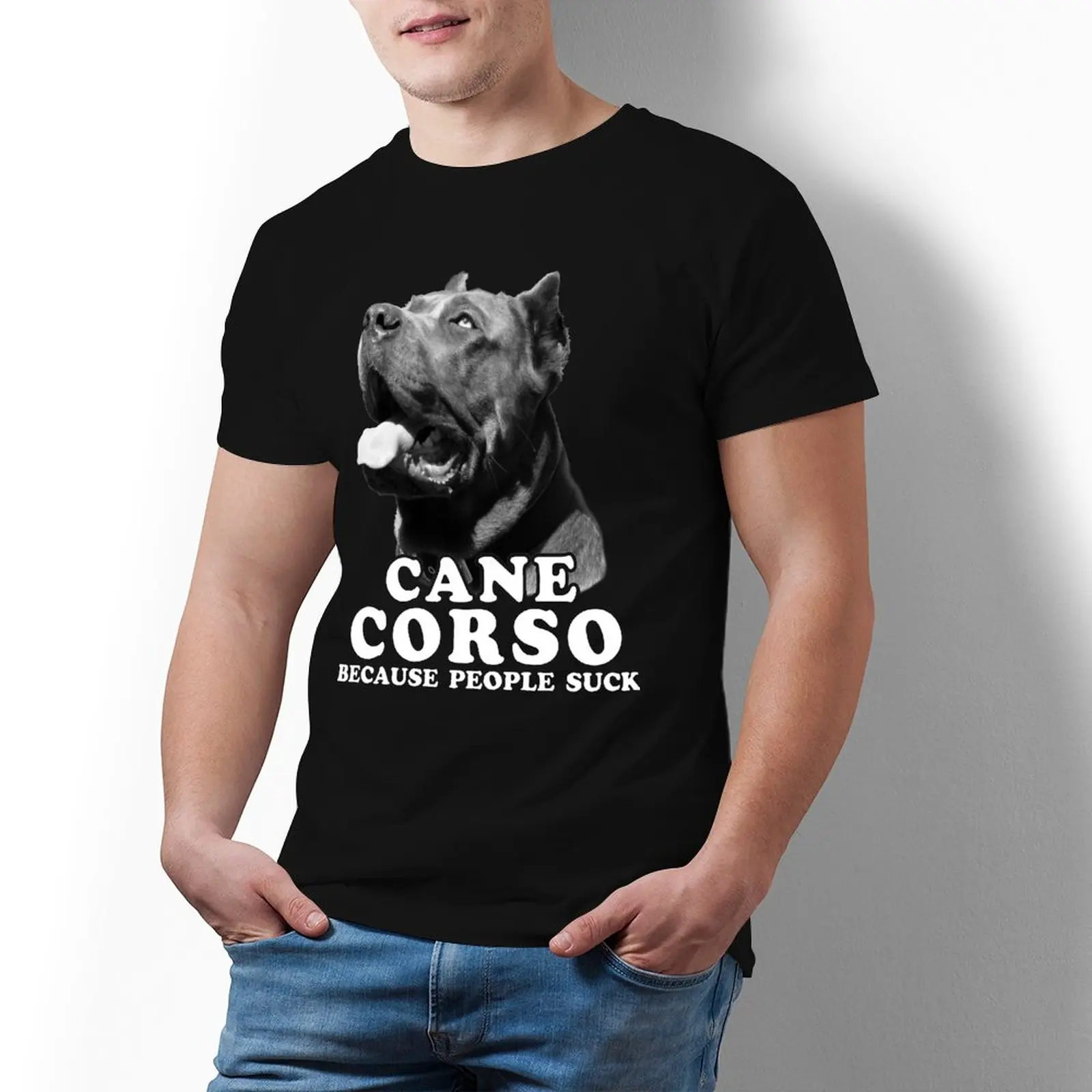 

Fun Cane Corso T Shirt 100 Percent Cotton Classic T-Shirt Short Sleeves Graphic Tee Shirt Oversize Man