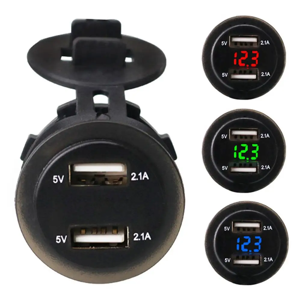 2 1 А двойной USB порт светодиодный адаптер напряжения для мотоцикла и