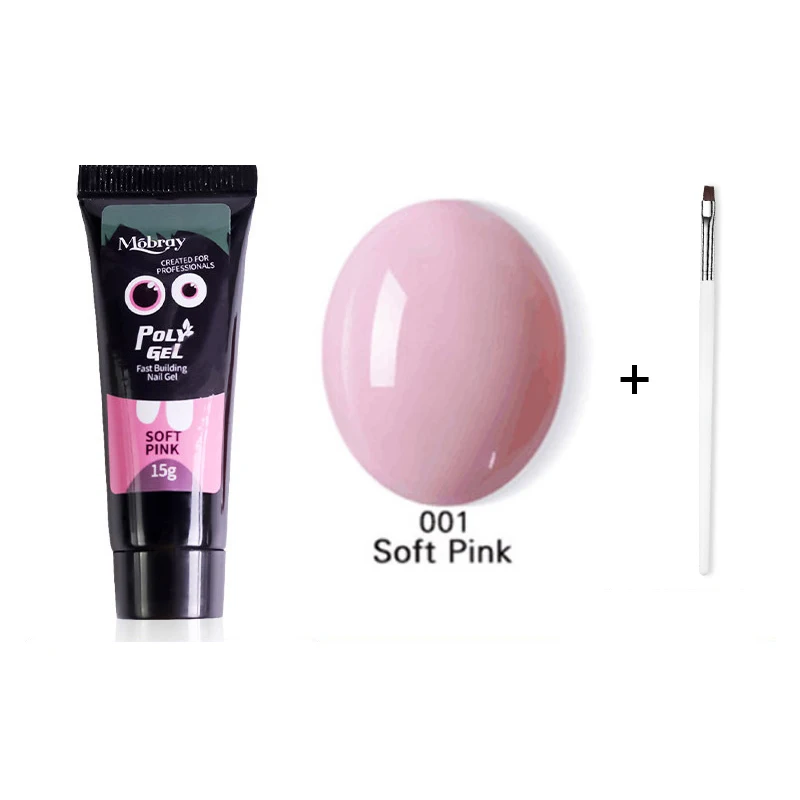 soft pink with pen 15 мл, 9 цветов, гель для наращивания пальцев, строительный полигель, акриловый гель, полипрозрачный розовый УФ-гель, быстрое наращивание ногтей, камуфляж, светодиодный, твердый гель - Цвет: soft pink with pen