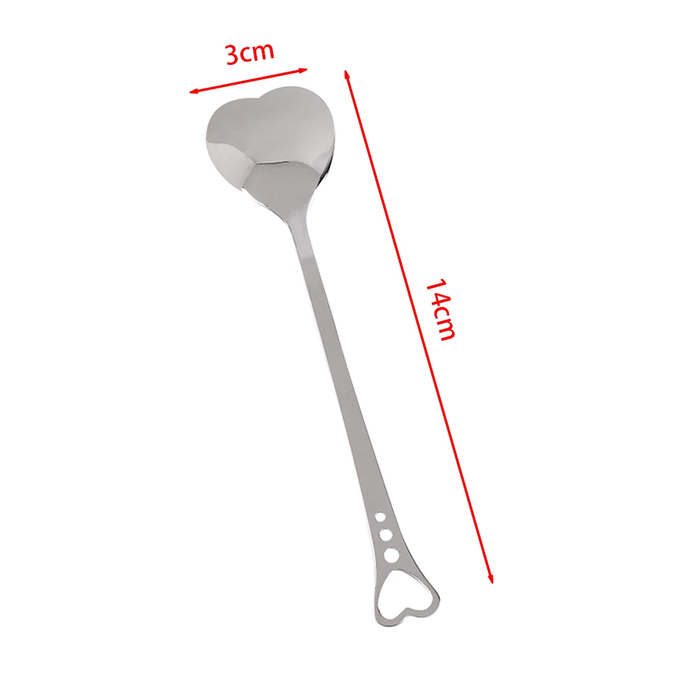 Нержавеющая сталь сердце Форма Кофе ложки кухонные принадлежности десерт сахар