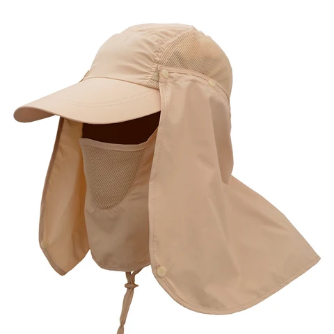 Солнцезащитная шляпа, Рыбацкая Кепка, Мужской козырек, зеркальная защита, УФ-маска, летняя шляпа, шейный чехол, ушной откидной защитный уличный