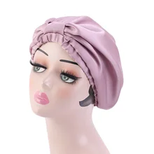 Bonnet de nuit en Satin soyeux pour femmes, couvre tête noué pour perte de cheveux, chimio indienne, turban en Satin, nouvelle collection  (2)