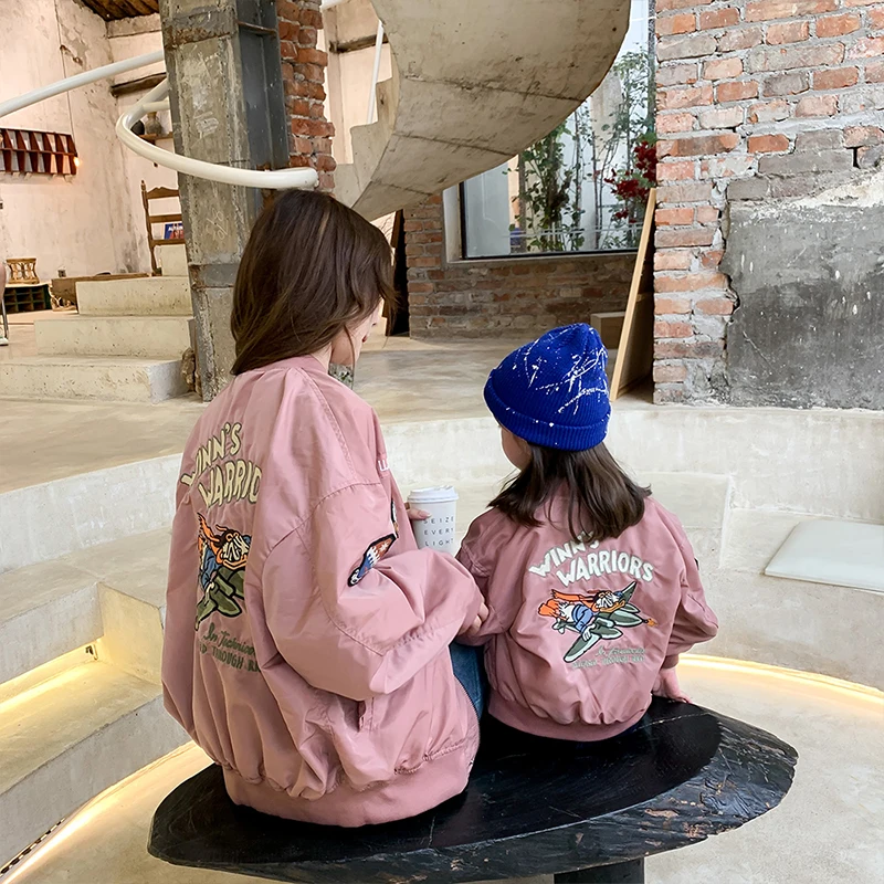 

Matching Family Outfits Mother Father Daughter Son Kids Flight Jacket Mother and Daughter Family Clothes Fashion Style Jacket