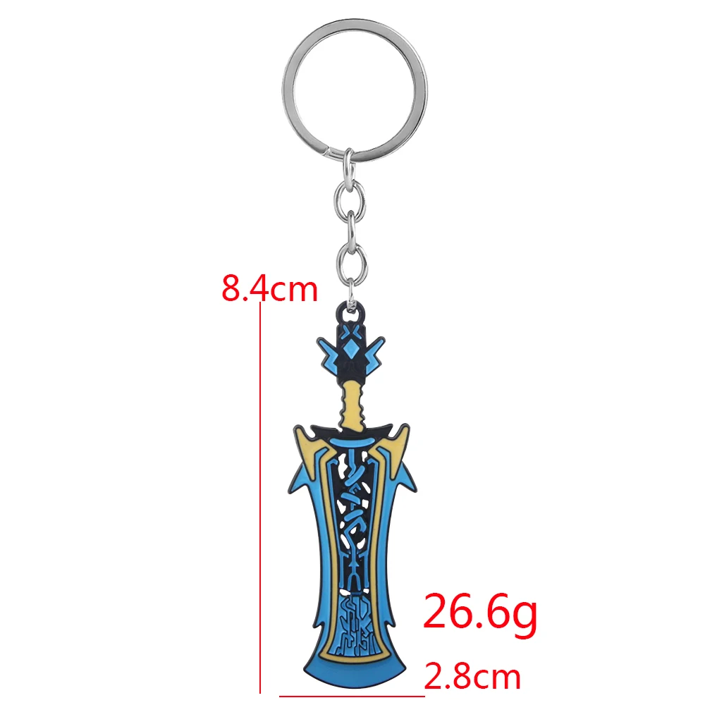 

Xenoblade Chronicles 2 Keychain Red Metal MONADO Mythra Hikari Pyra Homura Sword Weapon Pendant Keyring for Men Women Jewelry