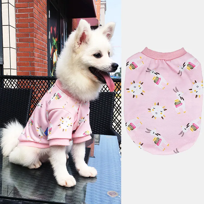 

Soft Sheep Printing Dog Sweater O Neck Pet Clothes Autumn Winter Thin Cardigan Small Medium Dogs Jacket Dog Shirt Clothes