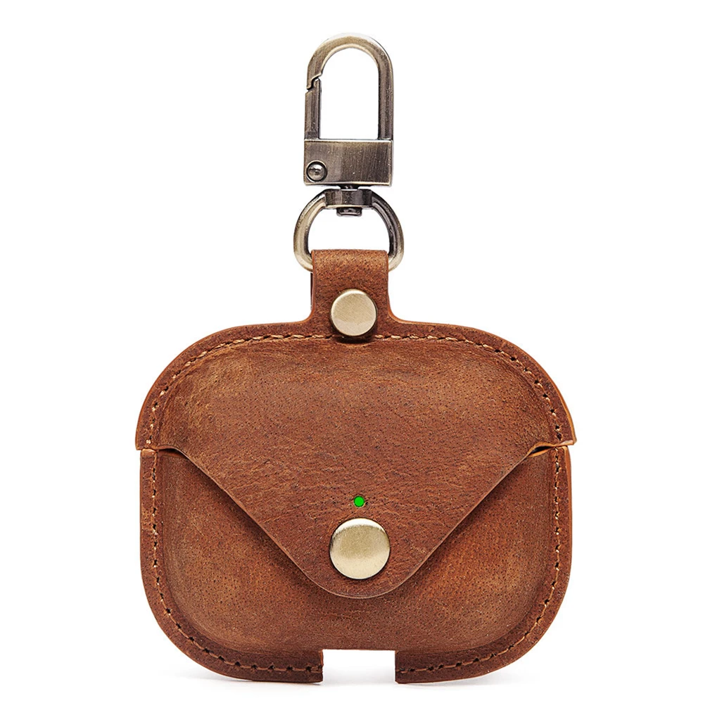 

Чехол из натуральной коровьей кожи для AirPods Pro, защитный чехол для беспроводных Bluetooth наушников Apple Air Pods, мини-футляр для зарядки, сумки