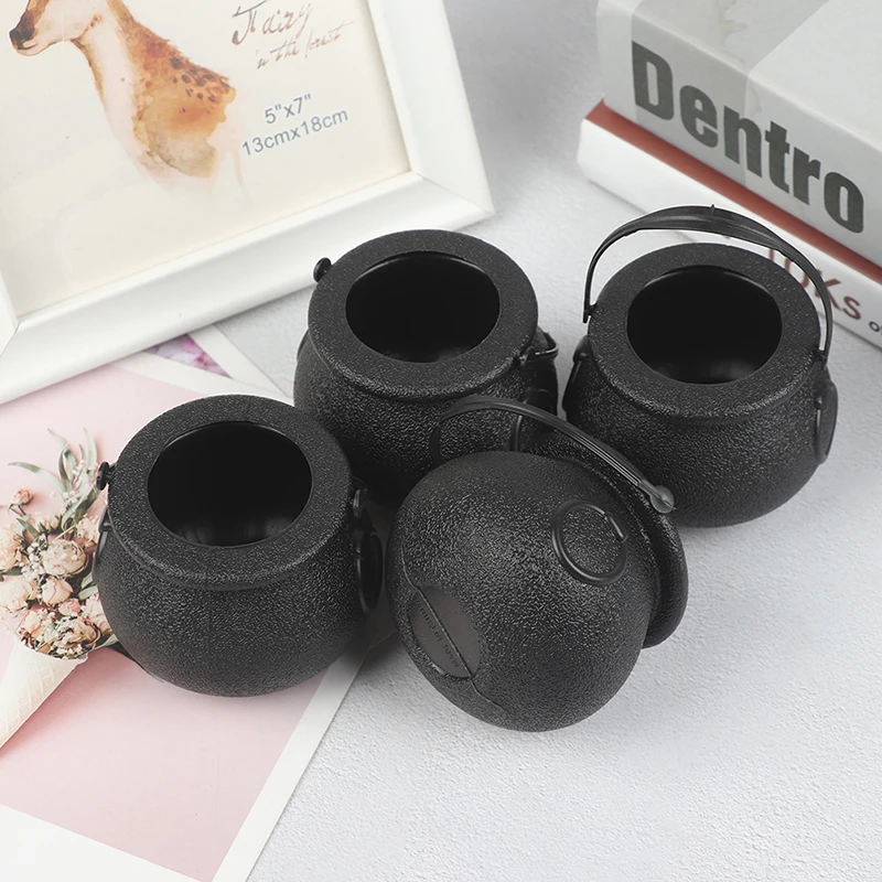 

6Pcs Pumpkin Bucket Party Halloween Witch Cauldron Trick or Treat Candy Holder