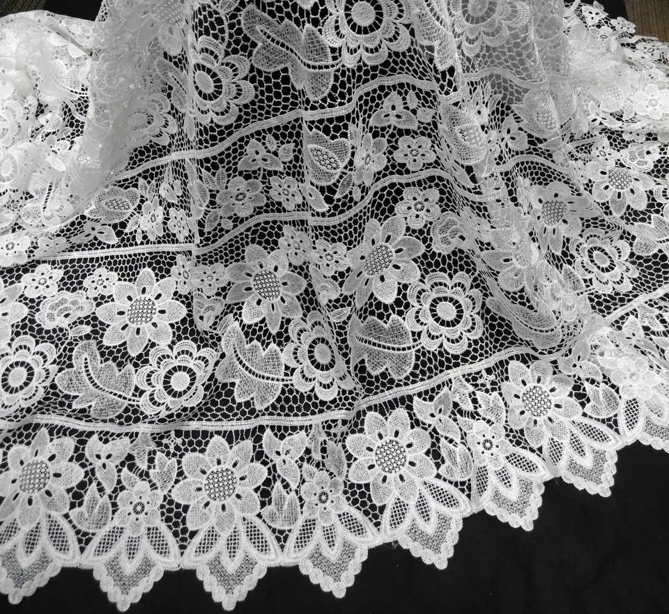 

African Lace fabric Hot Sell Mesh 2021 New Arrival Plain white Color african cord Lace /guipure lace Fabrics High Quality M1553