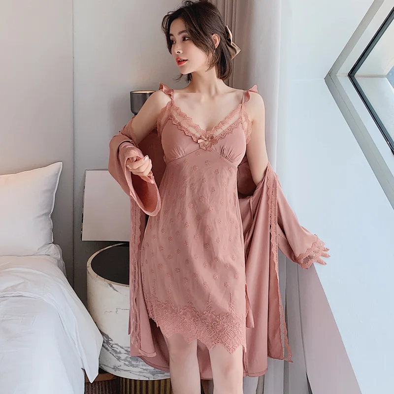 

Sling Nightdress Ice Silk Belt Chest Pad Sexy Simulation Silk Pajamas Summer Nightgown Sexy Nightwear Sleepwear