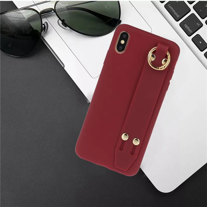 Чехол для телефона с ремешком на запястье для iphone 11 11Pro Max XS Max XR, чехол конфетного цвета чехол для iphone 8 7 Plus X 6 6 S, чехол с браслетом