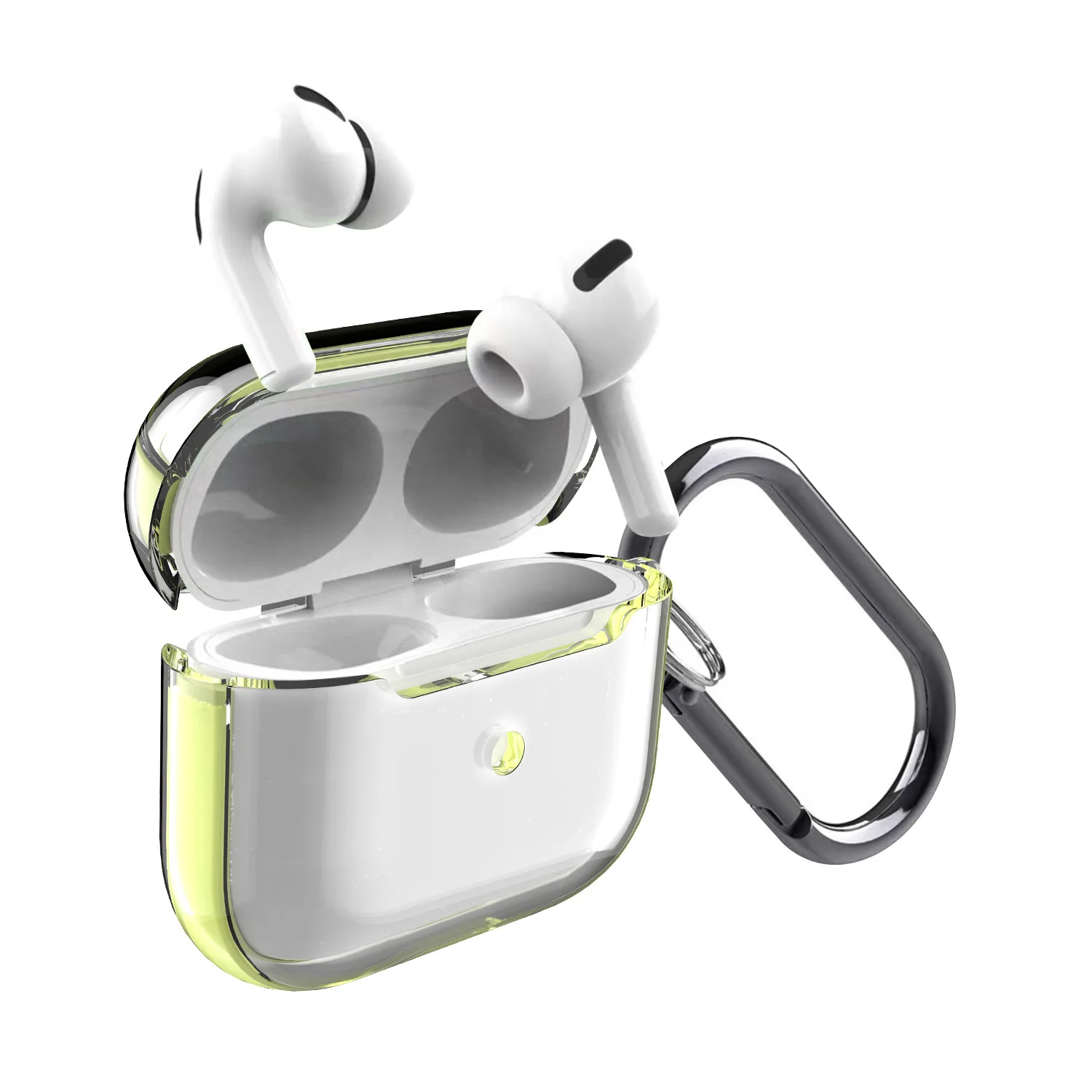 

AirPods3 Case Clear Protective AirPods3 Case with Keychain [Front LED Visible] Shockproof TPU