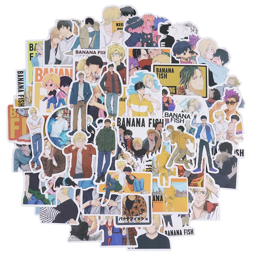 

50PCS/Pack Japan Cartoon Anime Trembling Murder Stickers Laptop Bicycle Guitar Skateboard PVC Waterproof Graffiti Stiker