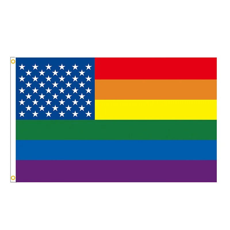 

3x5ft American Rainbow Outdoor Sunscreen Polyester Flag