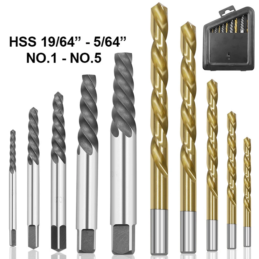 

Box Drill Bit Metal Extractor Assorted Combination Set Steel Handed Stud