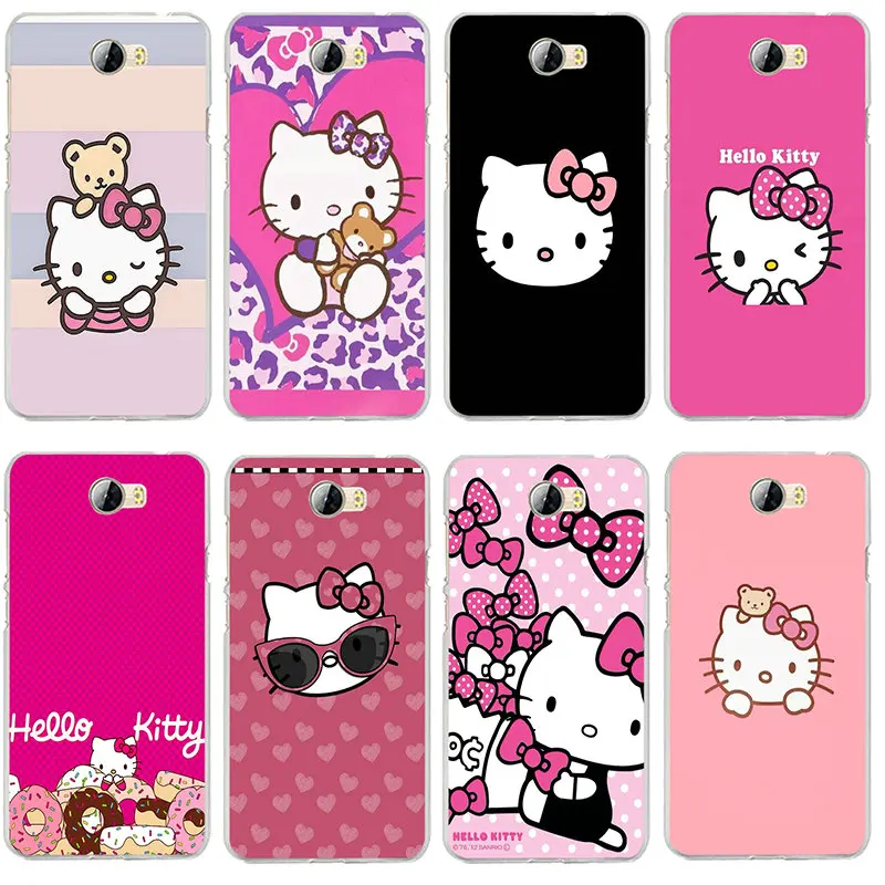Мягкий чехол для телефона силиконовый huawei Y3 II Y5 Y6 Y7 Y9 Pro Prime 2018 2019 mate 7 8 9 20 V20 Hello Cat Kitty