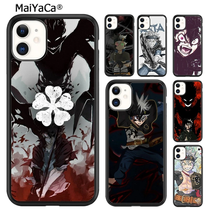 MaiYaCa Asta чехол для телефона с черным клевером iPhone 5s SE 6 7 8 plus XR XS 11 12 13 14 pro max Samsung Galaxy S21