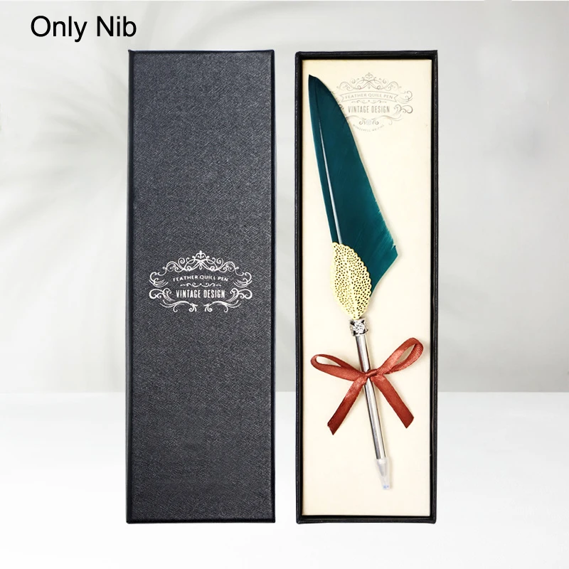 Antique Feather Quill Pen Stamps Set Dip Fountain Retro Calligraphy Supplies English Writing Collectibles | Канцтовары для офиса и