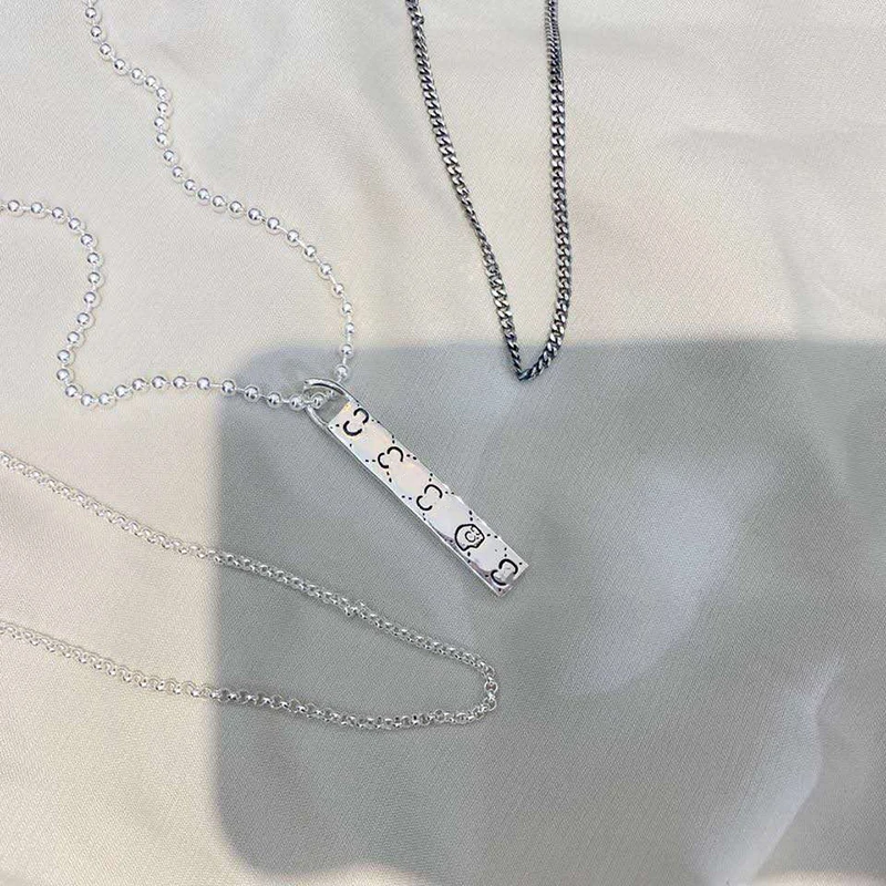 

Female Fashion Elf Long Bar Pendant Necklace S925 Sterling Silver Original Brand High Quality Jewelry Logo Holiday Gift