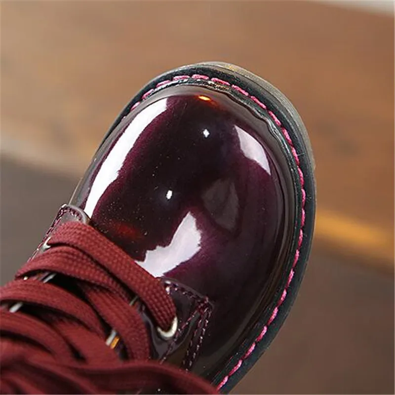 Ботильоны детские из лакированной кожи модные Нескользящие мягкие