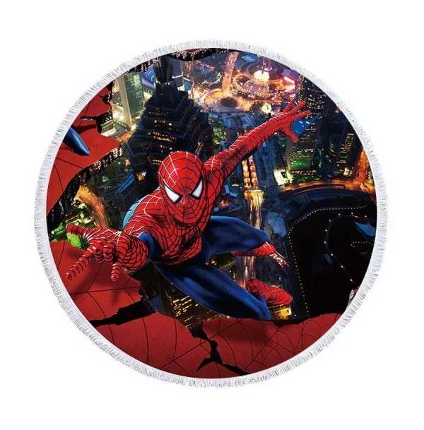 Spiderman 1 Пляжное полотенце из микрофибры с рисунком Минни Микки Мауса, Стич спадермана Софии, спортивное банное полотенце с кисточками для детей, мам - Цвет: Spiderman 1