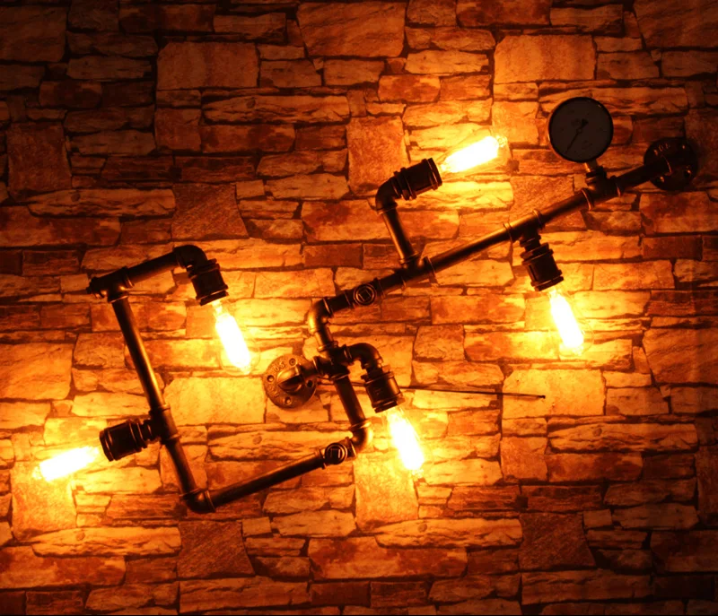 Винтажный промышленный ветрозащитный лампа в стиле стимпанк настенный