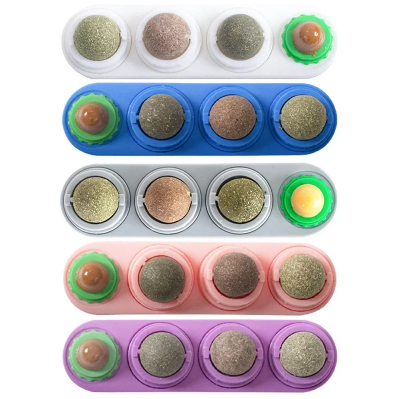 

Natural Catnip Toys For Cats Healthy Cat Toys For Kitten Edible Licking Balls Snack Chew Cleaning Teeth Catnip