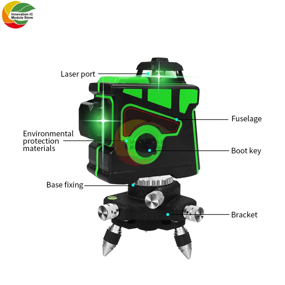 Laser level 12 lines 3D self-leveling 360 horizontal and vertical cross super powerful blue/green laser beam line | Электронные