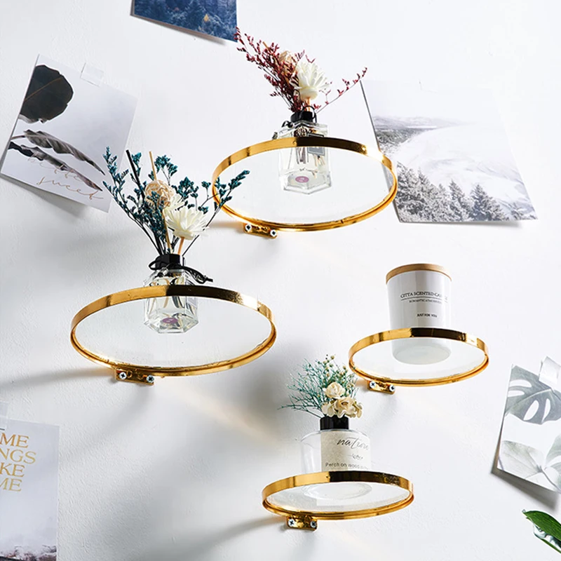 

1PC Home Decoration Glass Ledge Home Decor Shelf Plant Flower Pot Rack Wall Shelf Crafts For Flowers Wall Shelves Decorative