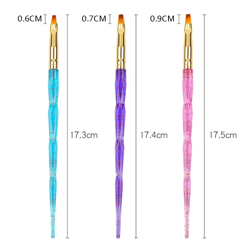 

9pcs Nail Art Brush Flat Builder Nail Art Brush Drawing Painting Carving Pen Brush UV Gel Nail Art Tool