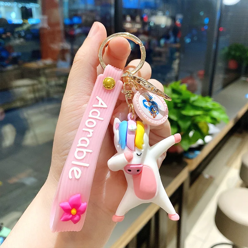 

Cute Cartoon Dance Animal Keychain Pendant Creative Personality Car Chain Ring Simple Couple Kawaii Bag Ornaments Girl Gift Hot