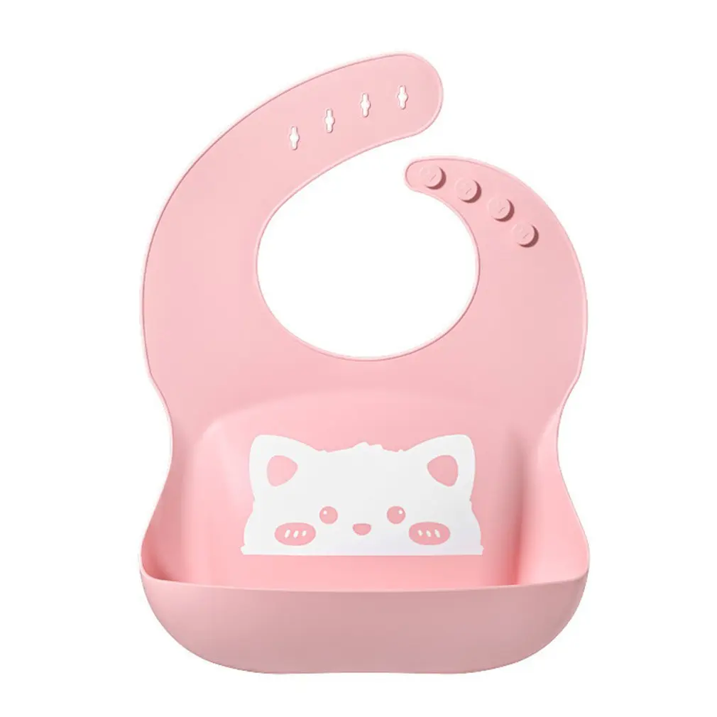 

Infant Bibs Cute Waterproof Silicone Bib Infant Toddler Feeding Saliva Towel Cartoon Adjustable Children Apron