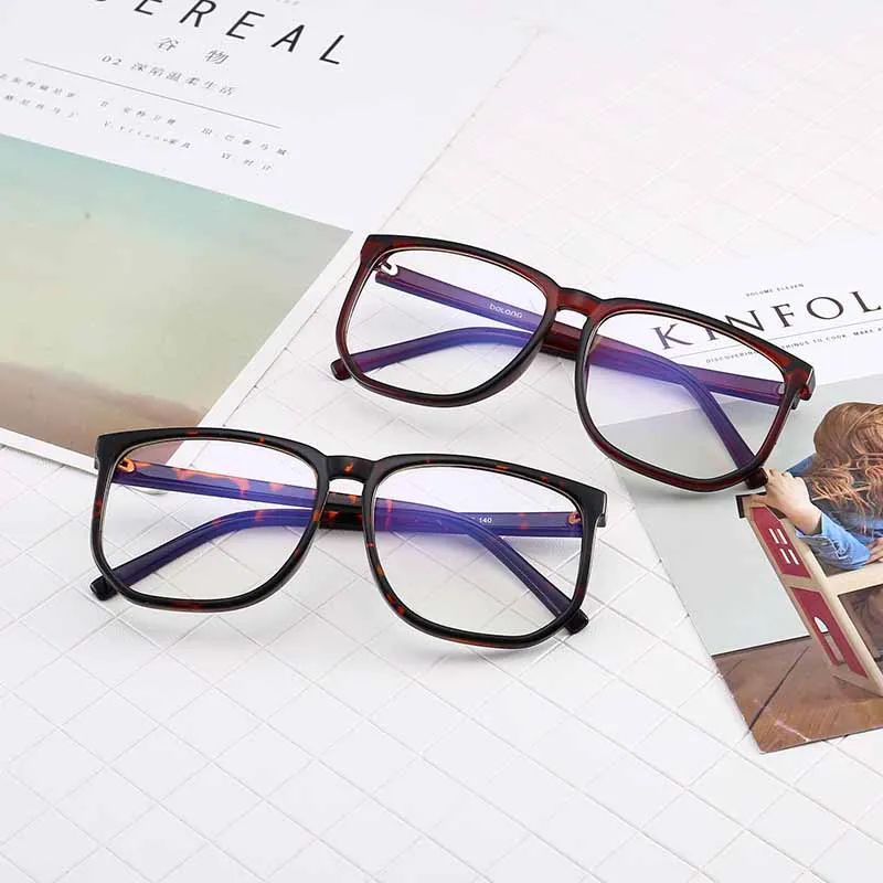 Fashion Anti Blue Light Square Men Optics Glasses Frame Women Solid Color Big Spectacles Frames Prescription Eyeglasses