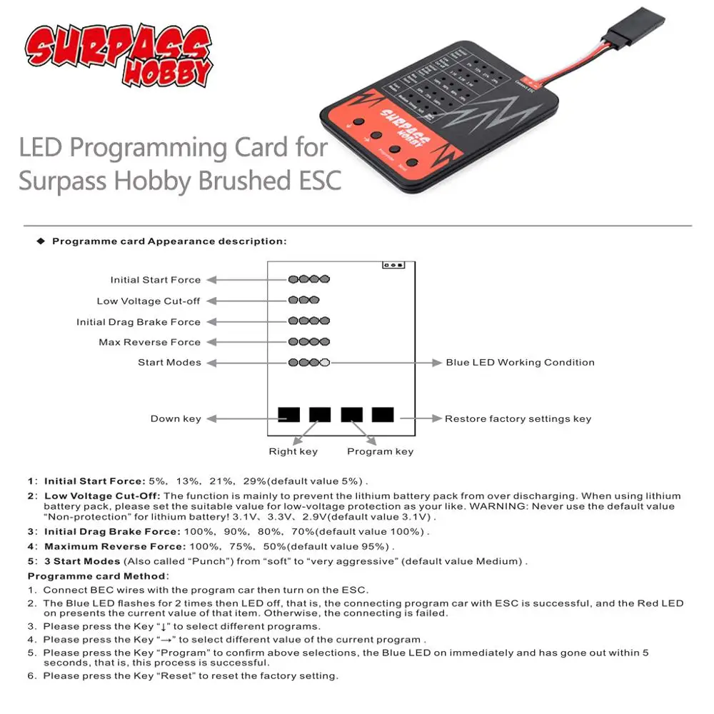 Surpasshobby светодиодный Программа карты профессиональный электронный Скорость