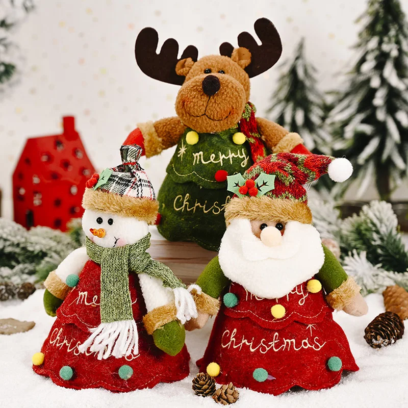 

Xmas Santa Snowman Elk Design Apples Candy Storage Bag Gift Party For Home Decoration Santa Claus Gift Bag