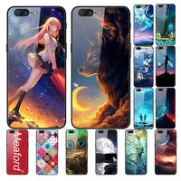 case for oneplus 5 back phone cover black tpu silicone bumper with tempered glass series 3