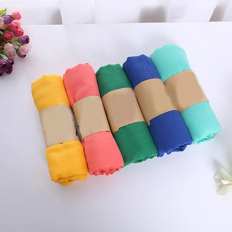 

180*85cm New Women Solid Color Cotton Linen Long Scarf Soft Warm Hijab Muslim Scarves Candy Color Comfortable Female Shawls