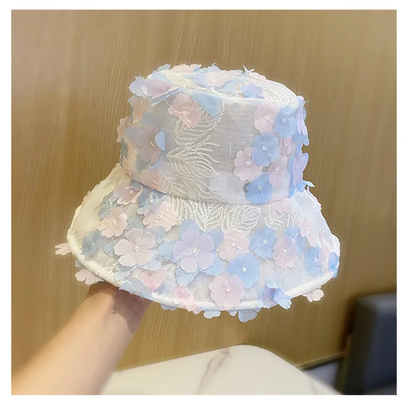 

Панама с цветами для мужчин и женщин, мультяшная Шапка-бини, рыбака, модная сетчатая легкая и дышащая трехмерная шляпа от солнца, лето