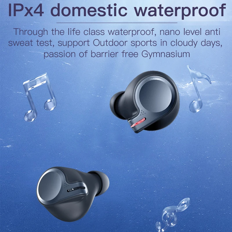 

TWS Wireless Headphones 5.0 True Bluetooth Earbuds IPX5 Waterproof Sports Earpiece 3D Stereo Sound Earphones with Charging Box