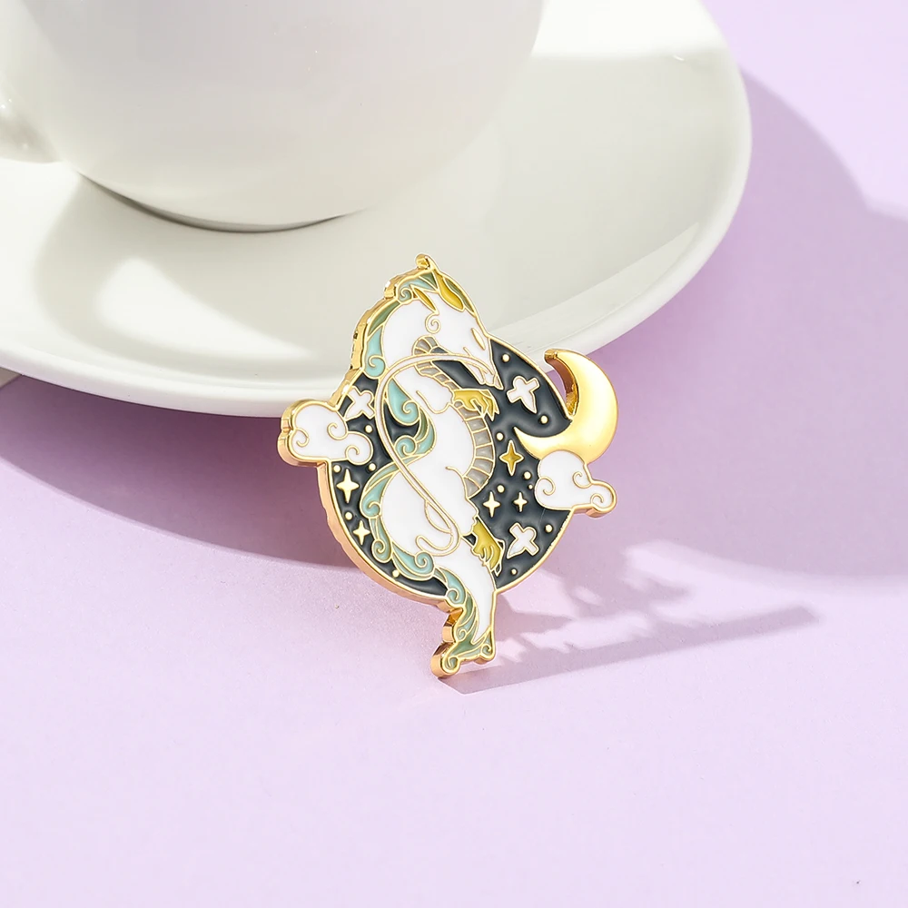 Япония Хаяо миядзяки Аниме Унесенные призраками брошь в виде звезды и луна белый