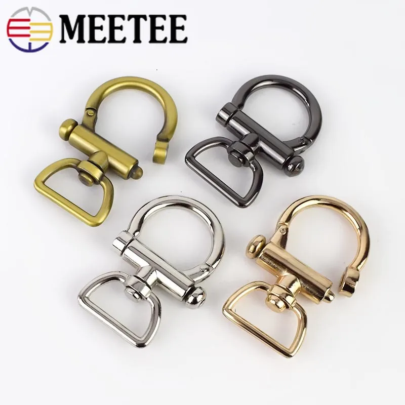 Meetee 2, 6 штук в партии, ID25mm сумки на плечо и ремешком с пряжкой вокруг зажим для лямки повесить крюк DIY брелок застежка для собак кожаный аппаратных аксессуары для ванной комнаты