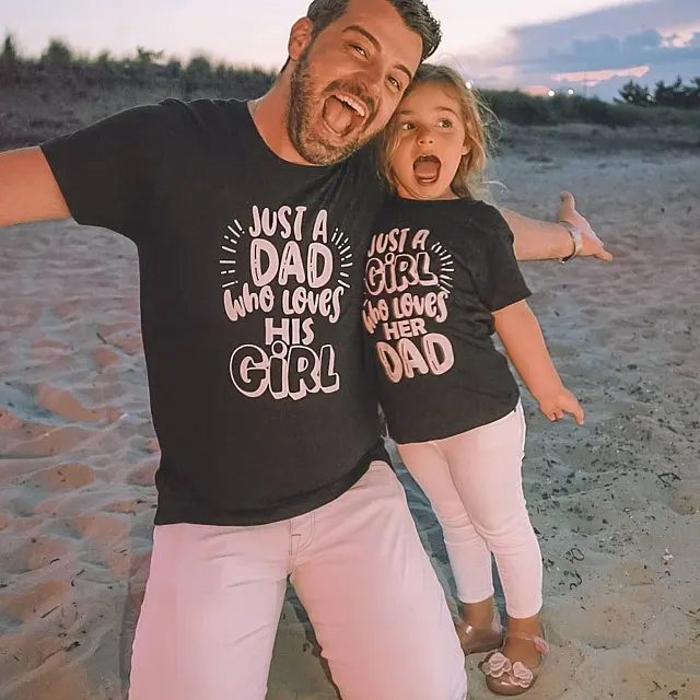 Camisetas divertidas con apariencia familiar para pap&aacute; e hija, ropa a juego Para pap&aacute; y su hija, de verano-1