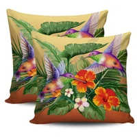 hawail hummingbird hibiscus tropical pillow covers pillowcases throw pillow cover home decoration double sided printing