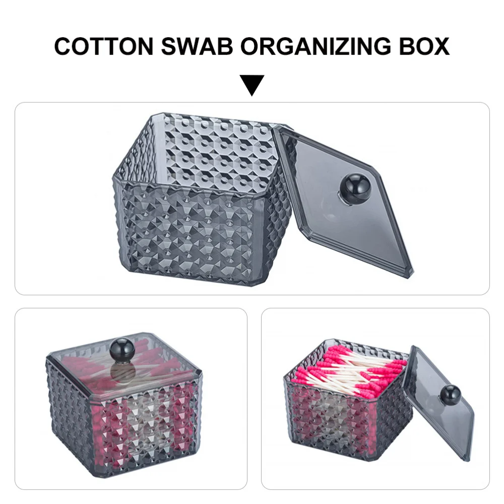 

Square Swab Box Acrylic Cotton Pad Container Makeup Cotton Box Swab Organizer