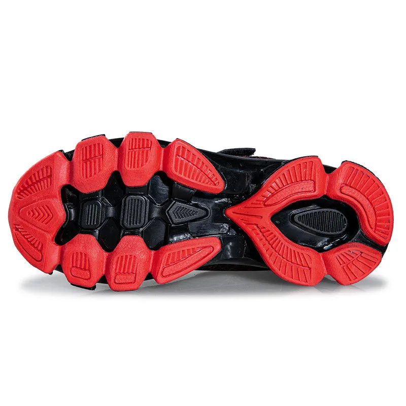 Fashion Big Kids Running Shoes Red Breathable Sneakers Shoes for Kids Outdoor Light Hollow Sole Children Sports Shoes for Boy