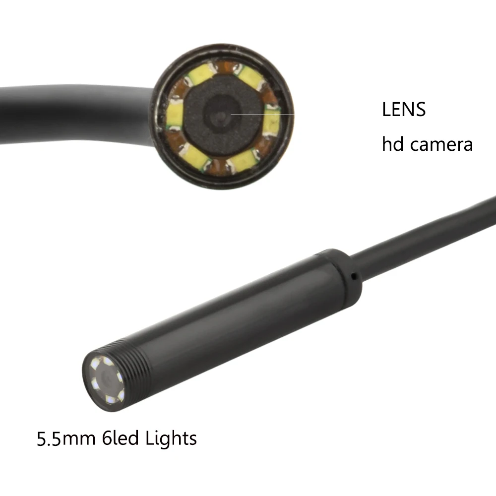 

Phone Android Endoscope Waterproof Borescope Micro USB Inspection Video Camera 5.5mm lens 5/10M 6 leds Hd 640*480 For Smartphone