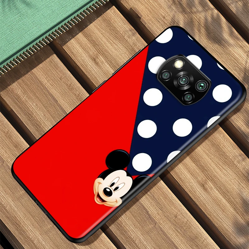 Cute Mickey Mouse For Xiaomi Civi Mi Poco X4 X3 NFC F3 GT M4 M3 M2 X2 F2 Pro C3 4G 5G Black Soft TPU Phone Case silicone Cover