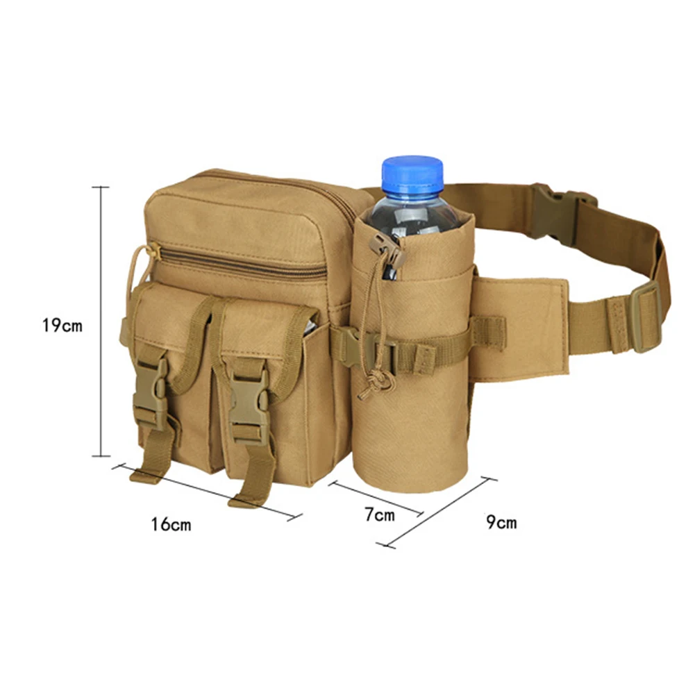 Мужская поясная сумка тактическая карман с держателем бутылки воды